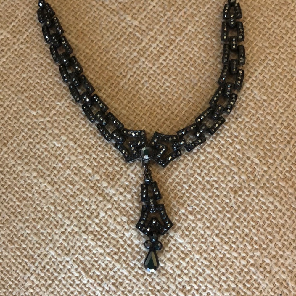 Black Statement Chocker Necklace - image 1